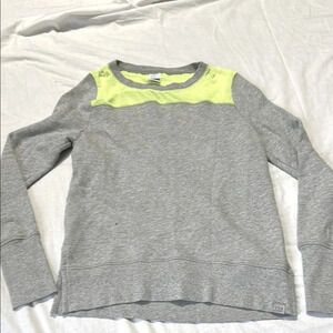 Victorias Secret Sport VSX Sweatshirt Top Small Gray Mesh Athletic Cutout Back